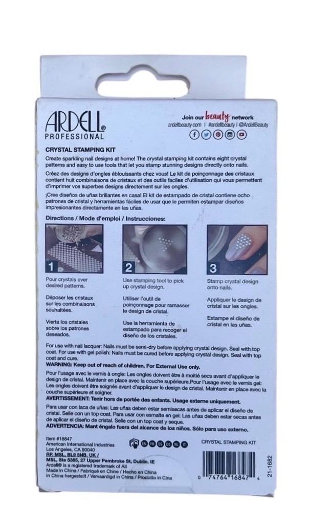 Ardell Nail Addict Crystal Stamping Kit lot Of 2 W/ 144 Crystals & Tools Glam
