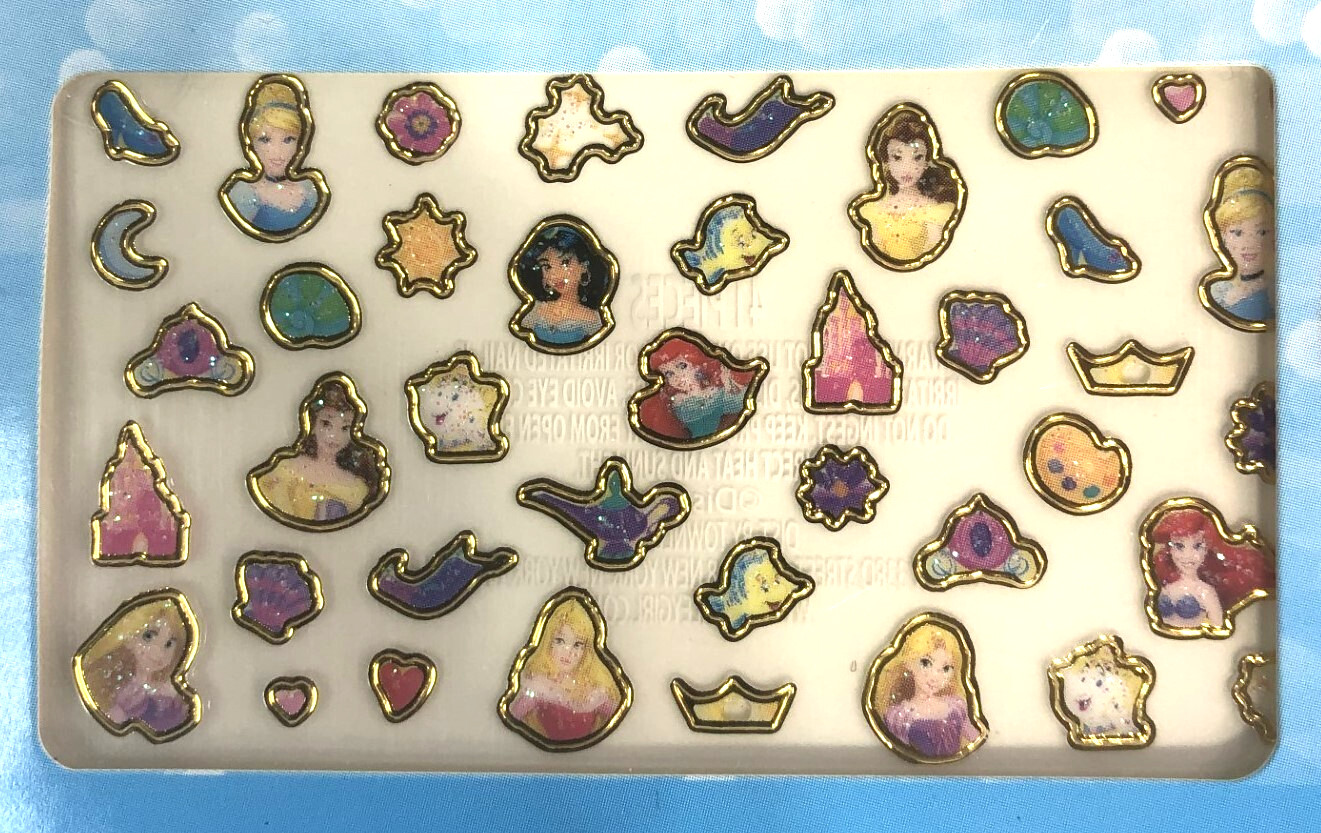 Disney PRINCESS Nail & Body Art Set 77ct EARRING STICKERS & Glow in the Dark FSH