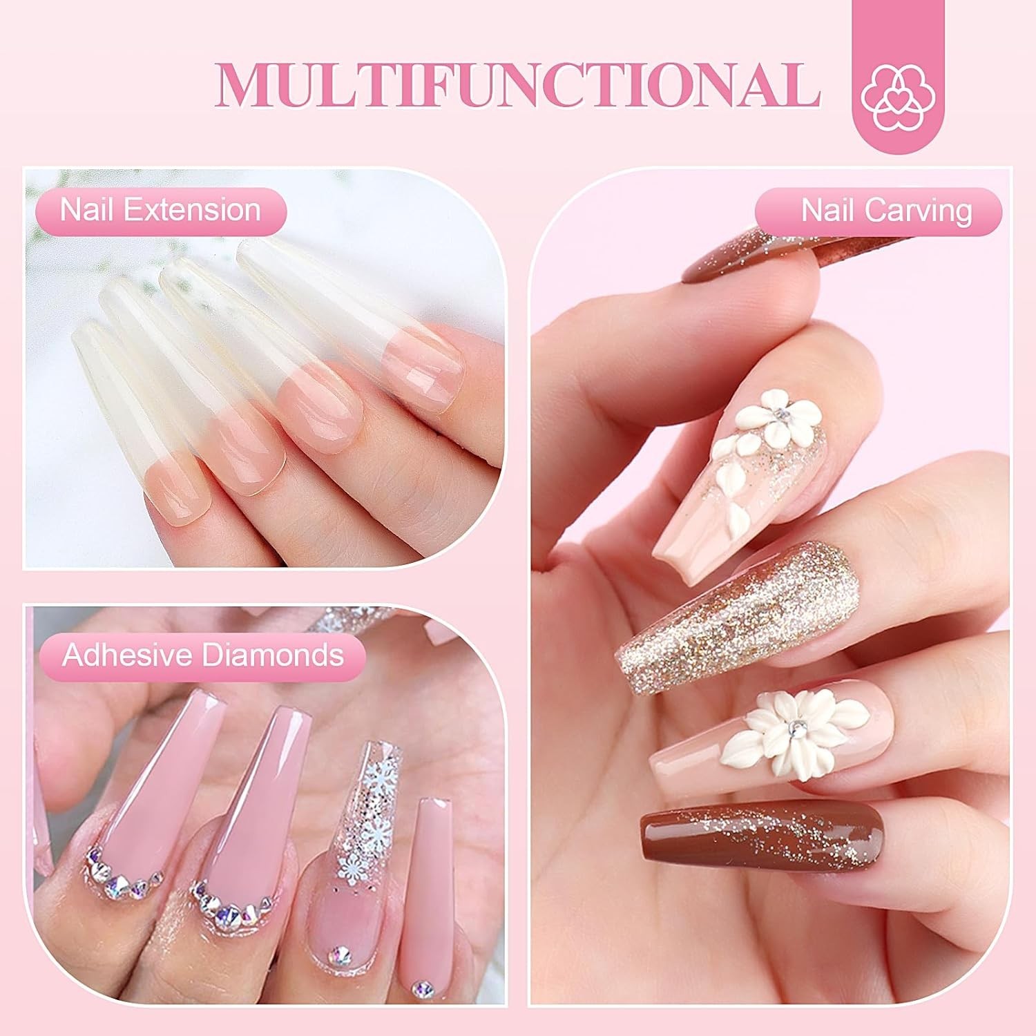 Glossy Finish Acrylic Nail Kit for Beginners: 50ml Liquid & Full Tools Included