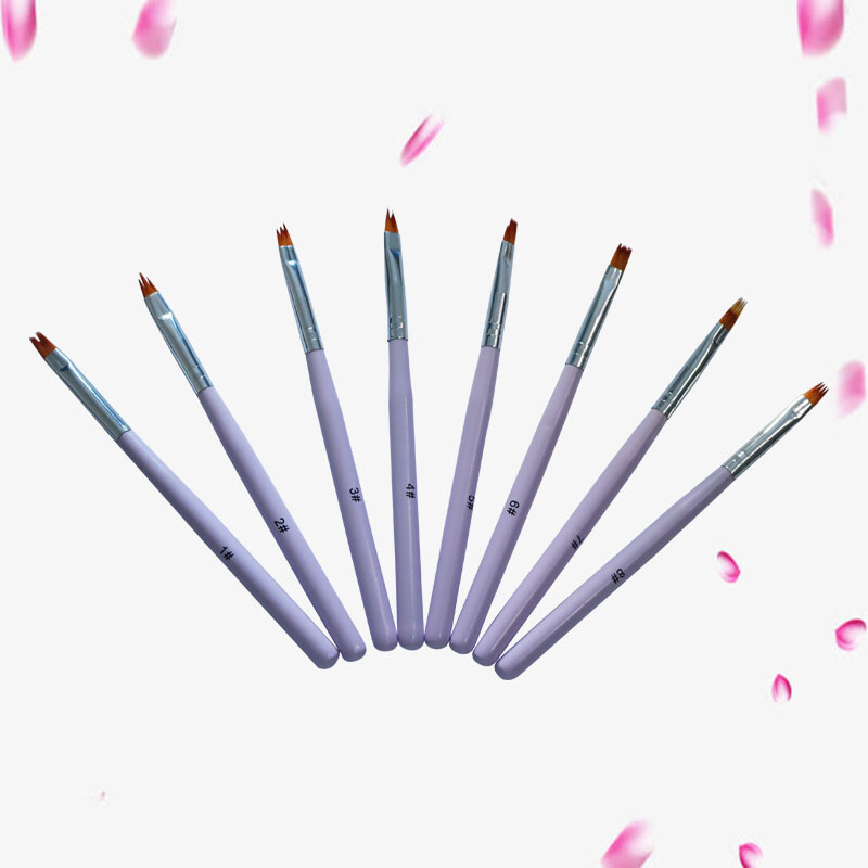 1 Set 8 Pcs Nail Flower Brush Petal Pattern Pen Serrated Pens DIY Nail Art Tool