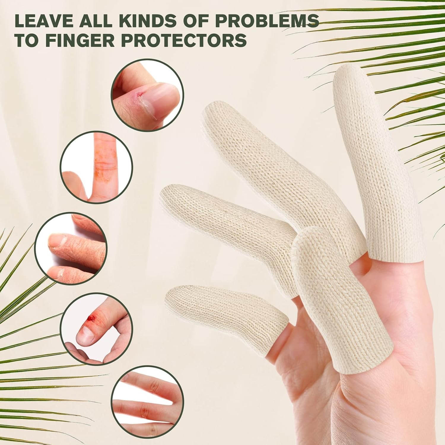 Cotton Finger Cots Cotton Cushion 20PCS for Cracked Skin, Eczema, Calluses, M…