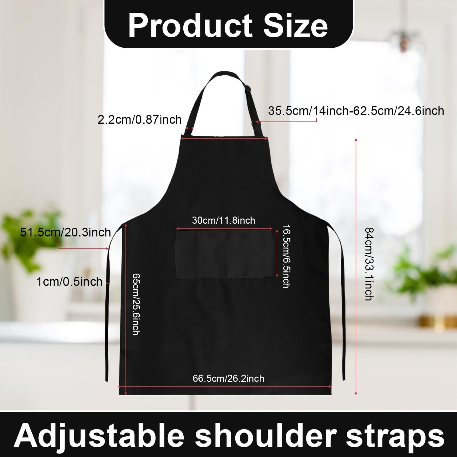 12Pcs Bib Aprons Bulk,Adjustable Black Apron with 2 Pocket,Waterproof Kitchen…