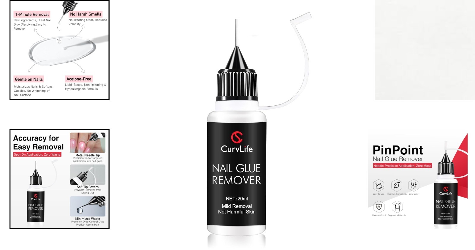 20ml Gentle Nail Glue Remover – Non-Acetone, Portable & Effective Solution