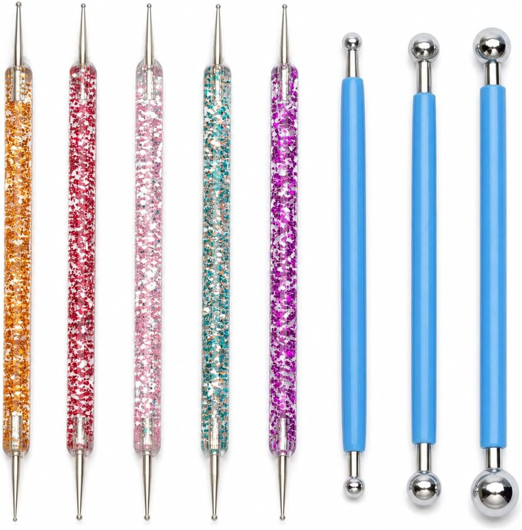 8-Piece Dotting Tools, Ball Stylus Set for Painting, Clay, Nail Art | Double-End