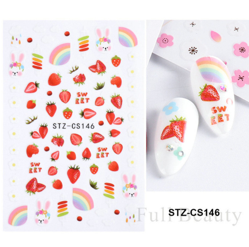 8Pcs Beauty Nail Art Sticker Decal Design Fruit Kiwi Watermelon Strawberry NS39