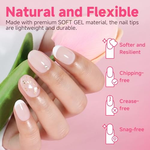 Oval Round Nail Tips Pre-shaped Half Matte 120pcs Short Oval A-Short Oval