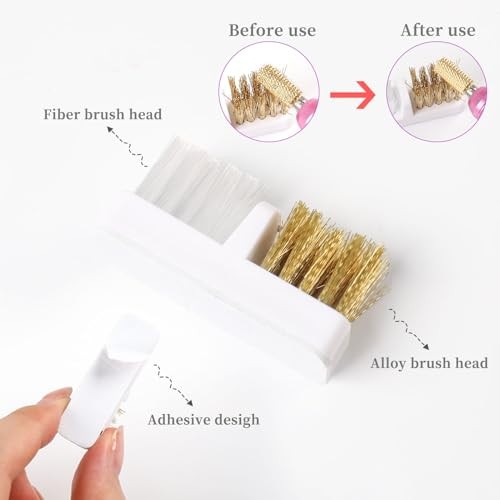 2 in 1 Nail Drill Bits Holder & Nail Drill Bits Cleaning Brush size 01 Purple