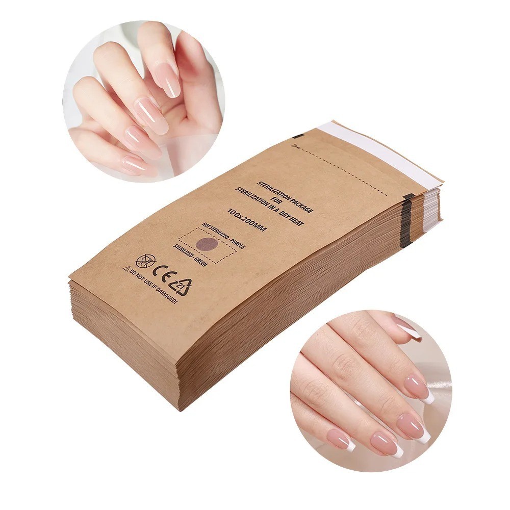 Nail Sterilizer Manicure Bag 50-100PCS Kraft Bag Heat Sterilization Disinfection