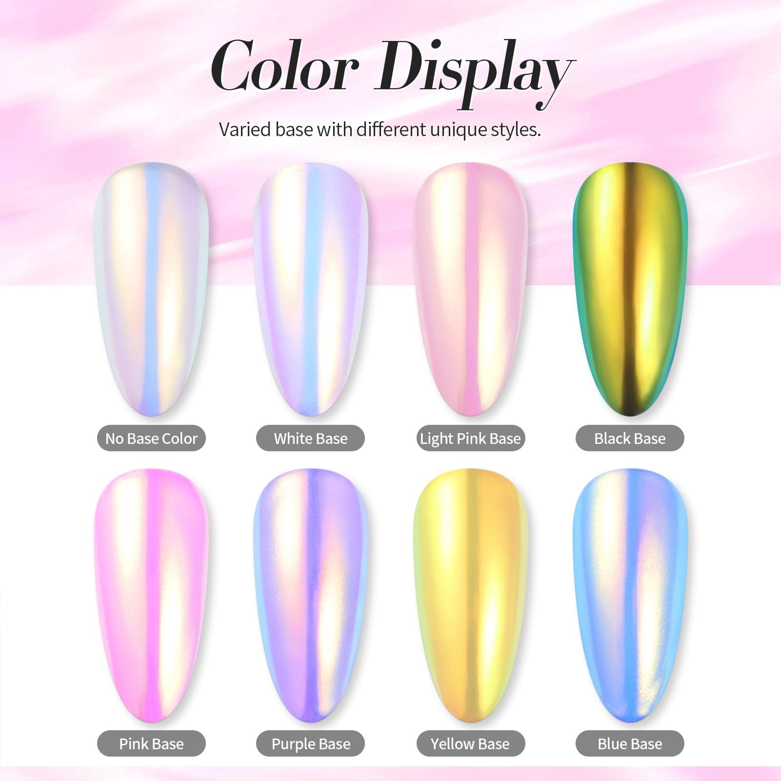 Born Pretty Chrome Nail Powder Auroras Mermaid Pearl Color 1