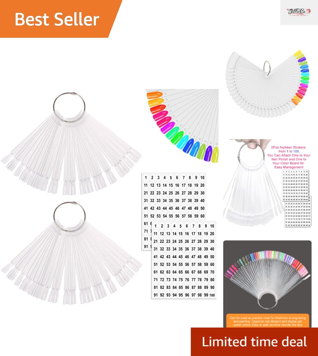 Durable 100 Pcs Transparent Nail Swatch Tips for Creative Nail Art & Display