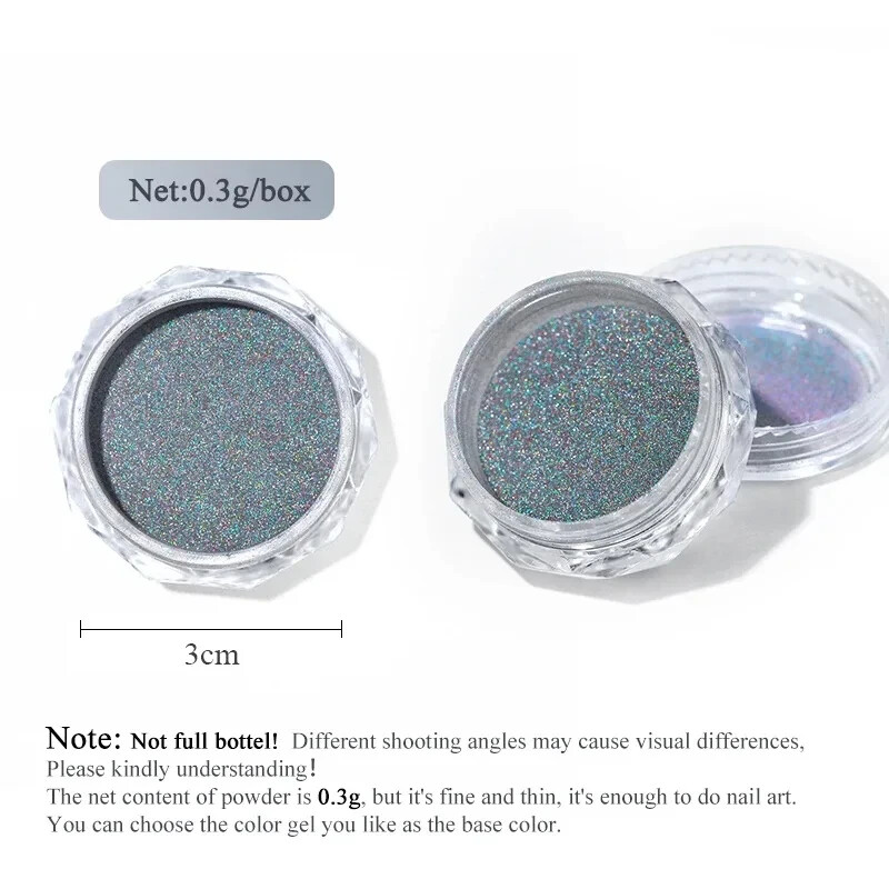 Unicorn Nail Chrome Powder Pink Rainbow Aurora Effect Nails NEW Upgraded Pigment