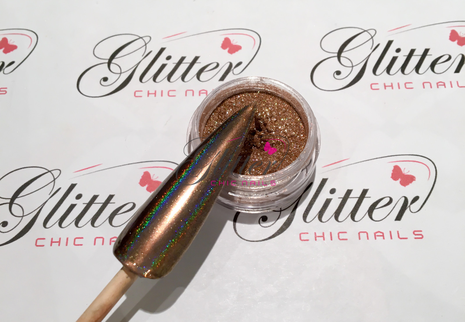 ROSE GOLD HOLO CHROME PIGMENT – NAIL ART