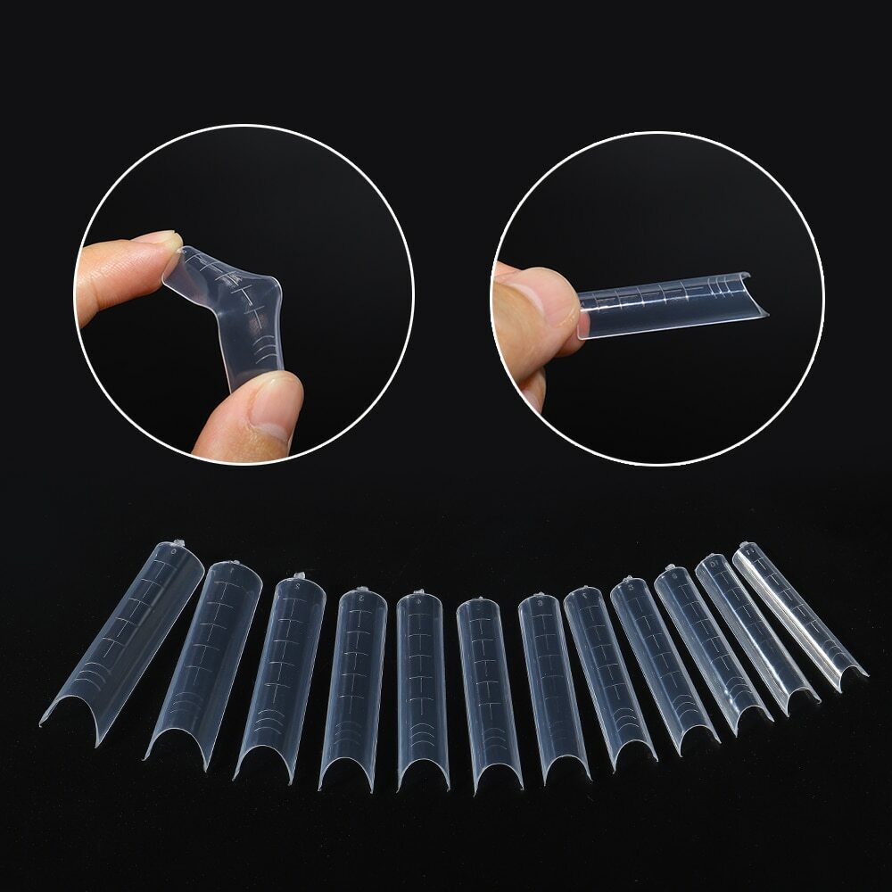 120un French Almond Dual Fake Nail Form Poly Gel System Acrylic DIY UV Art Mold