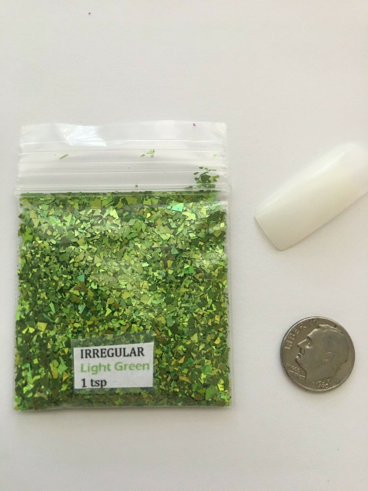 Solvent Resistant IRREGULAR shape Glitter(Light Green Apple) Nail Art FaceCrafts