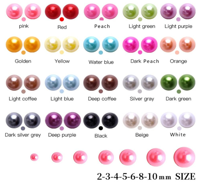 5800 Pcs Deep Purple Half Pearls for Crafts Nail Art (2/3/4/5/6/8/10mm) New