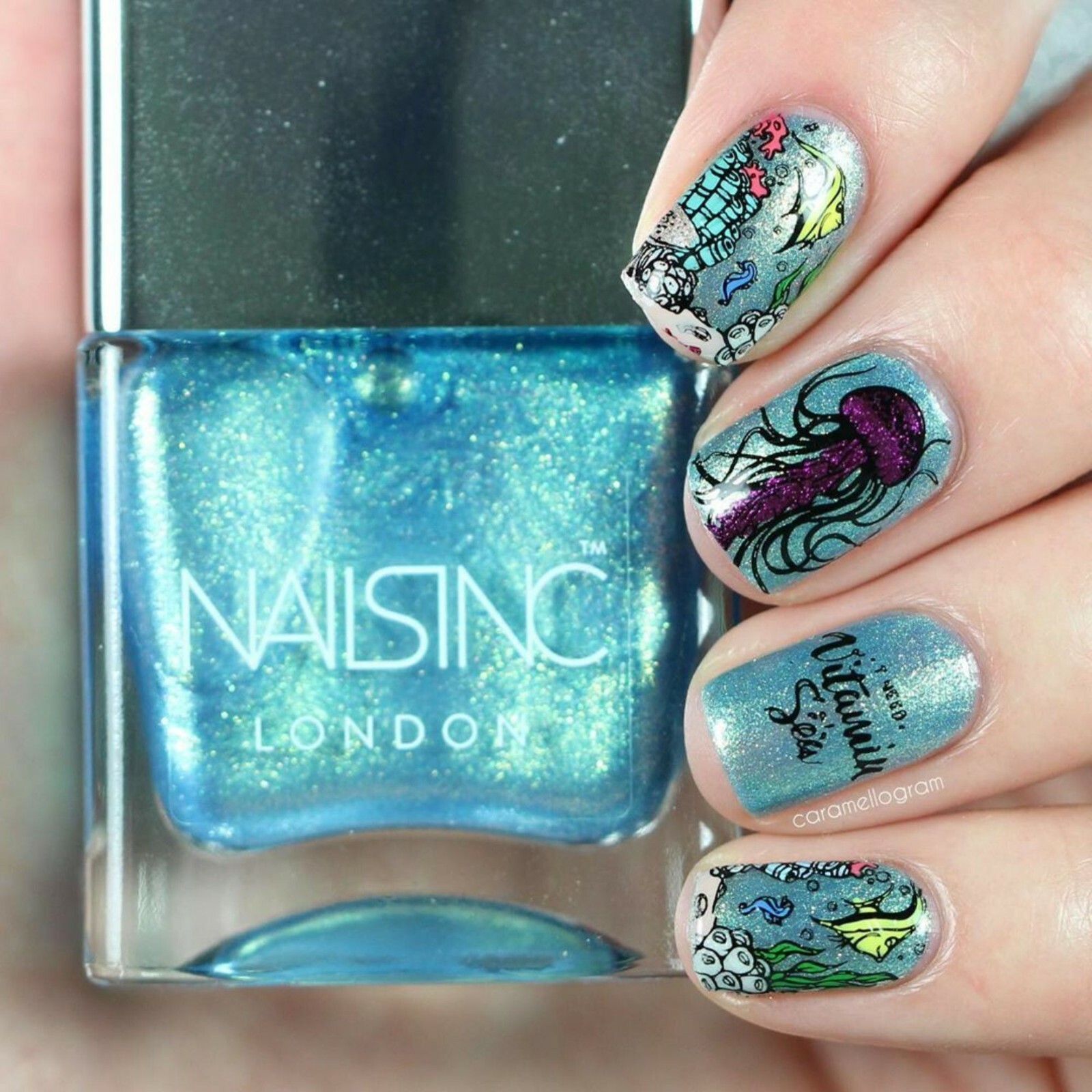 B056 Coasting to the Sea Stamping Plate For Stamped Nail Art Design