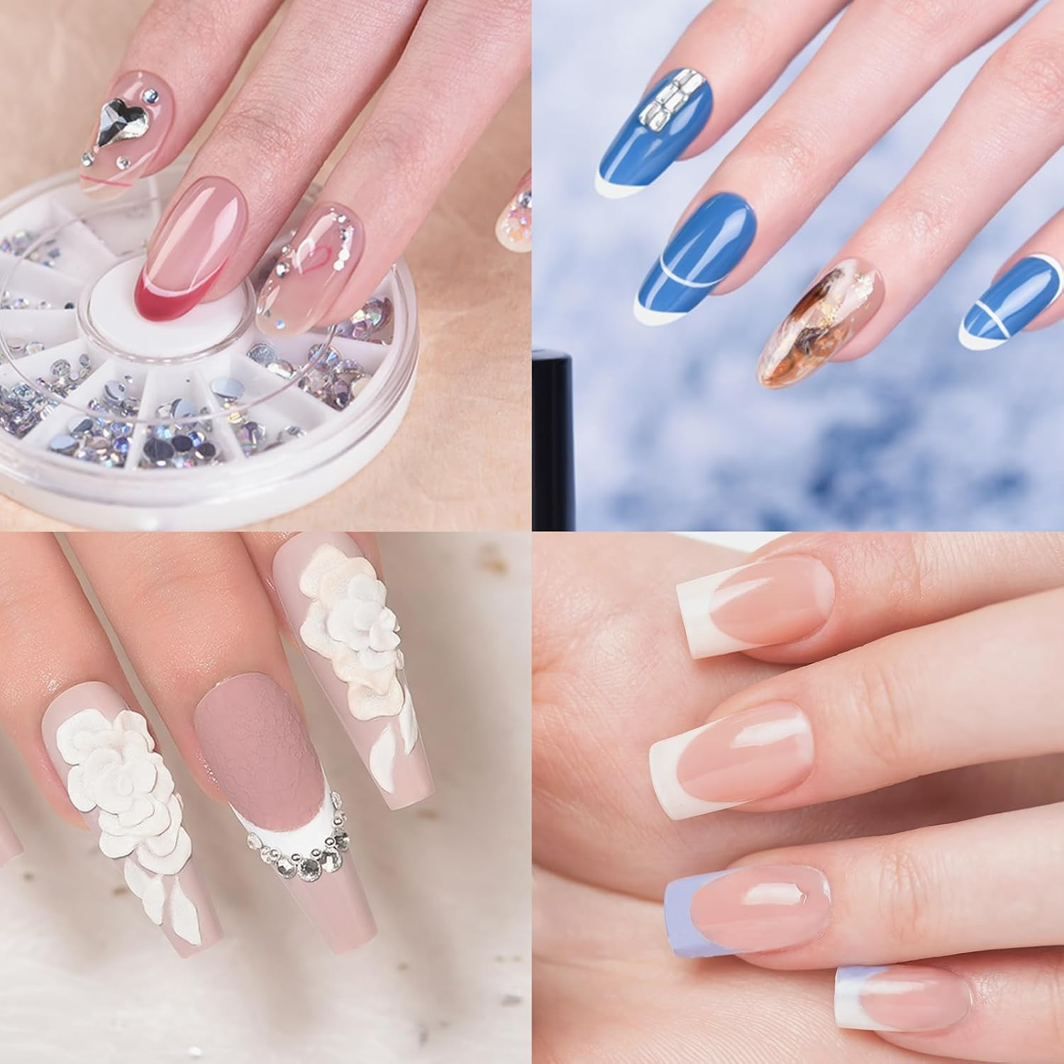 60Pcs 5 Shapes Nail Tips Stickers Model 12 Size Reusable Silicone Pads for Gel E