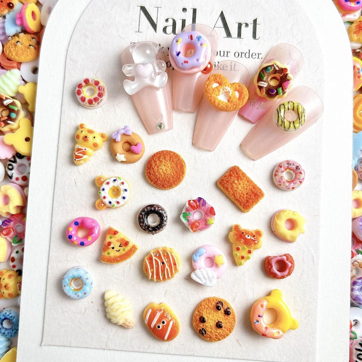 110Pcs Slime Charms Food Cute Set and Cartoon Animals- Mixed Lot Assorted Foo…