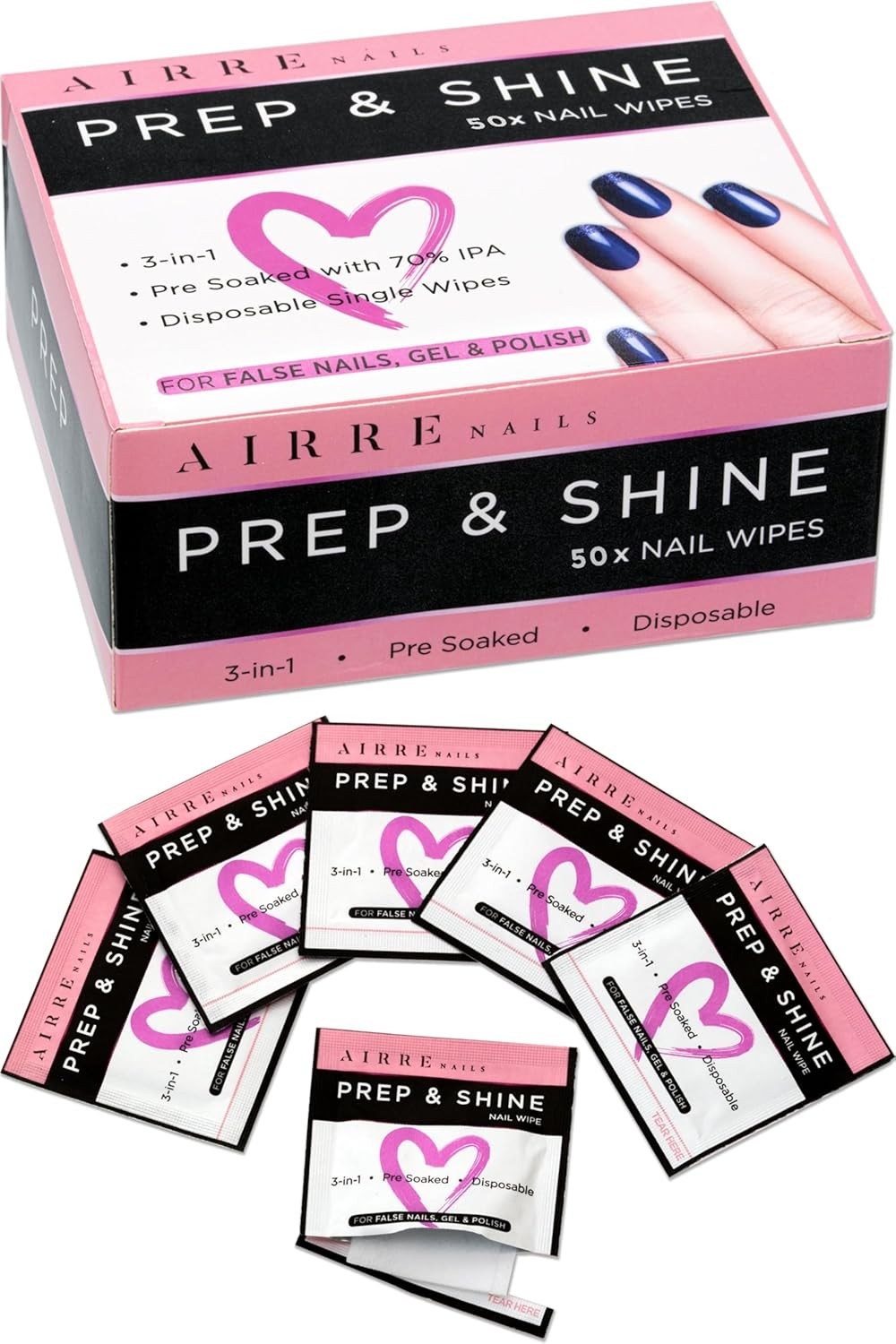 Essential 50-Count Nail Prep Wipes – Alcohol Formula for Smooth Gel Application