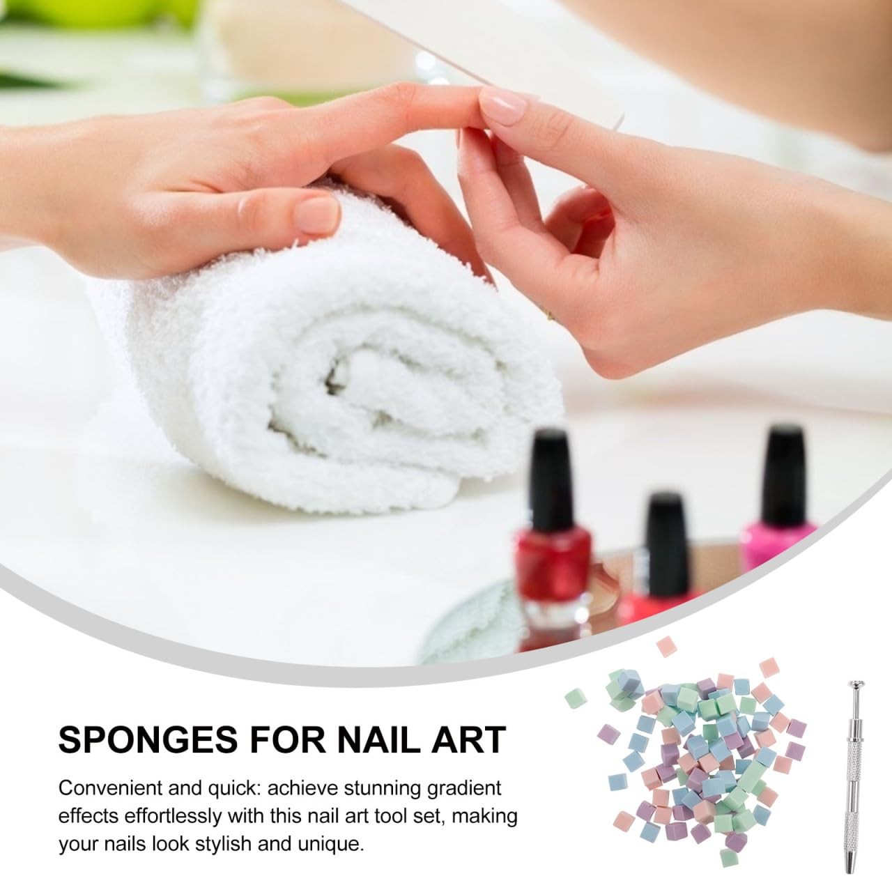 FOMIYES Nail Art Tool Set – Multi-Functional Gradient Sponges & Grabbing Pen…