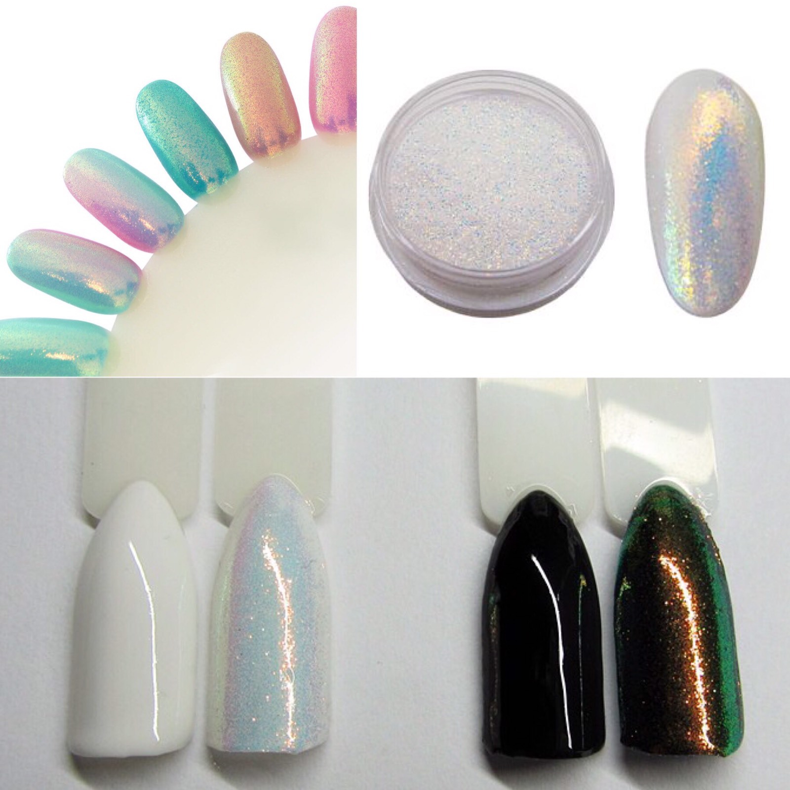 MERMAID EFFECT Pigment NAILS ART POWDER DUST IRIDESCENT Trend Glitter Mirror 5g