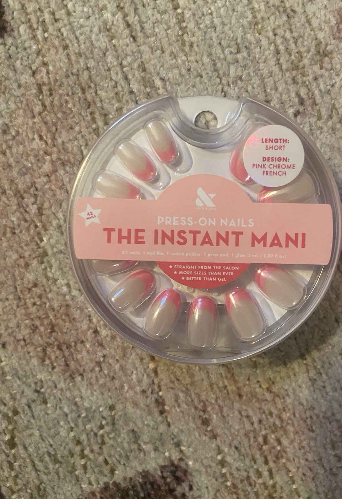 Olive & June, The Instant Mani, Press-On Nails, Short Length, 3 Pk & glue