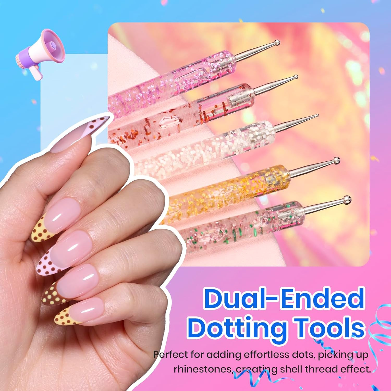 Beetles 31Pcs Nail Art Brushes, Dotting Tools, Nail Art Pens, Dust Brush, Stripi