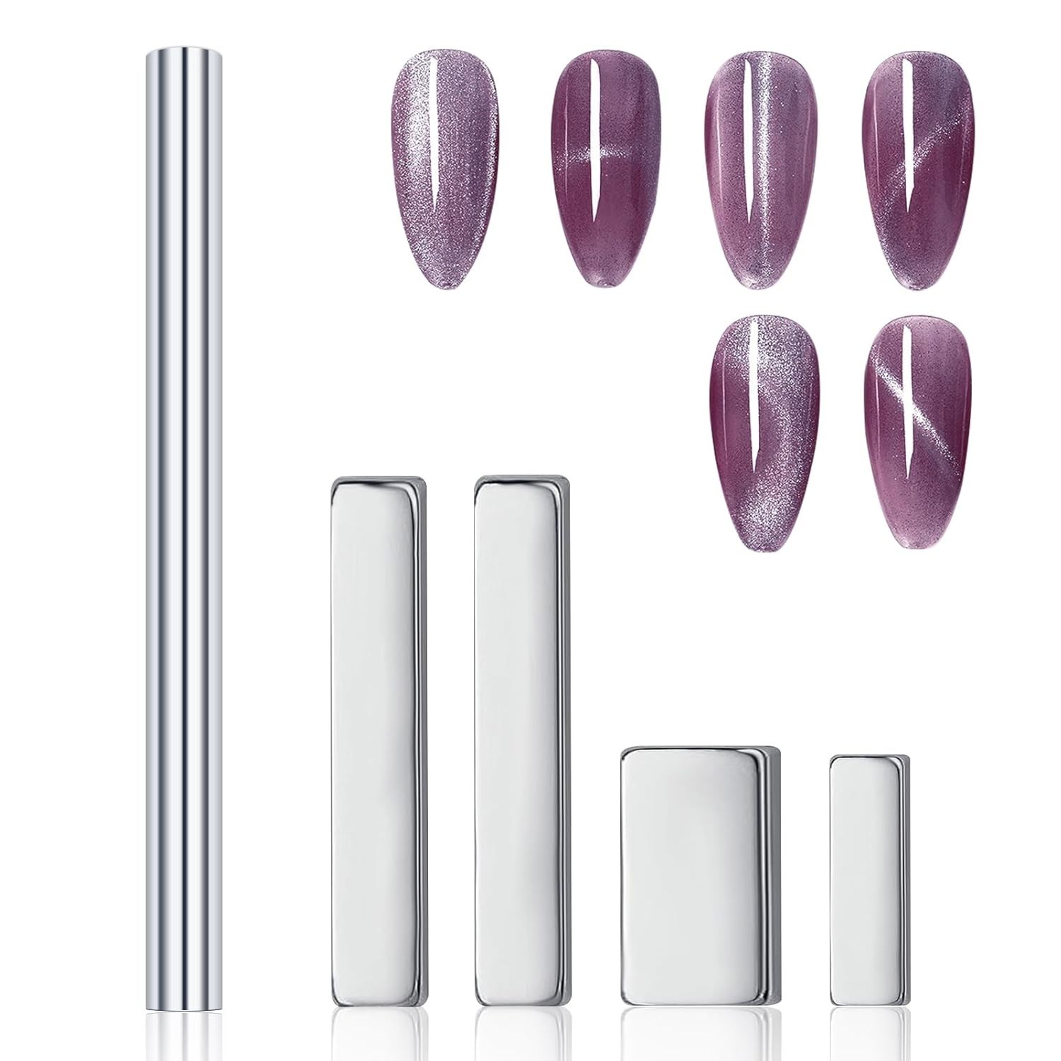 Portable 5-Piece Cat Eye Nail Art Magnet Set – Easy Use & Stunning Effects