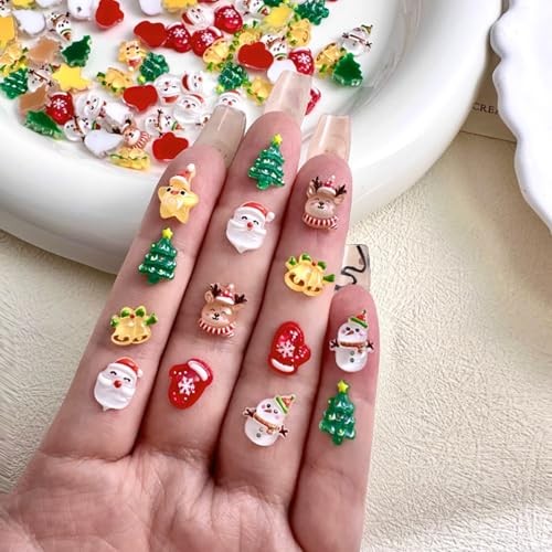 3D Christmas Nail Art Charms Mixed Resin Nail Charms 40Pcs Cute Nail Style 3