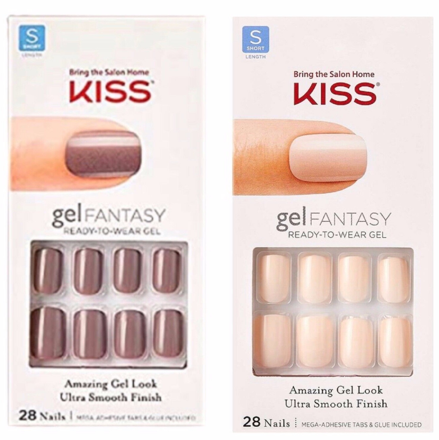 Kiss Gel Fantasy & Salon Color Short Length Glue-On Nails‼️Added New Colors‼️