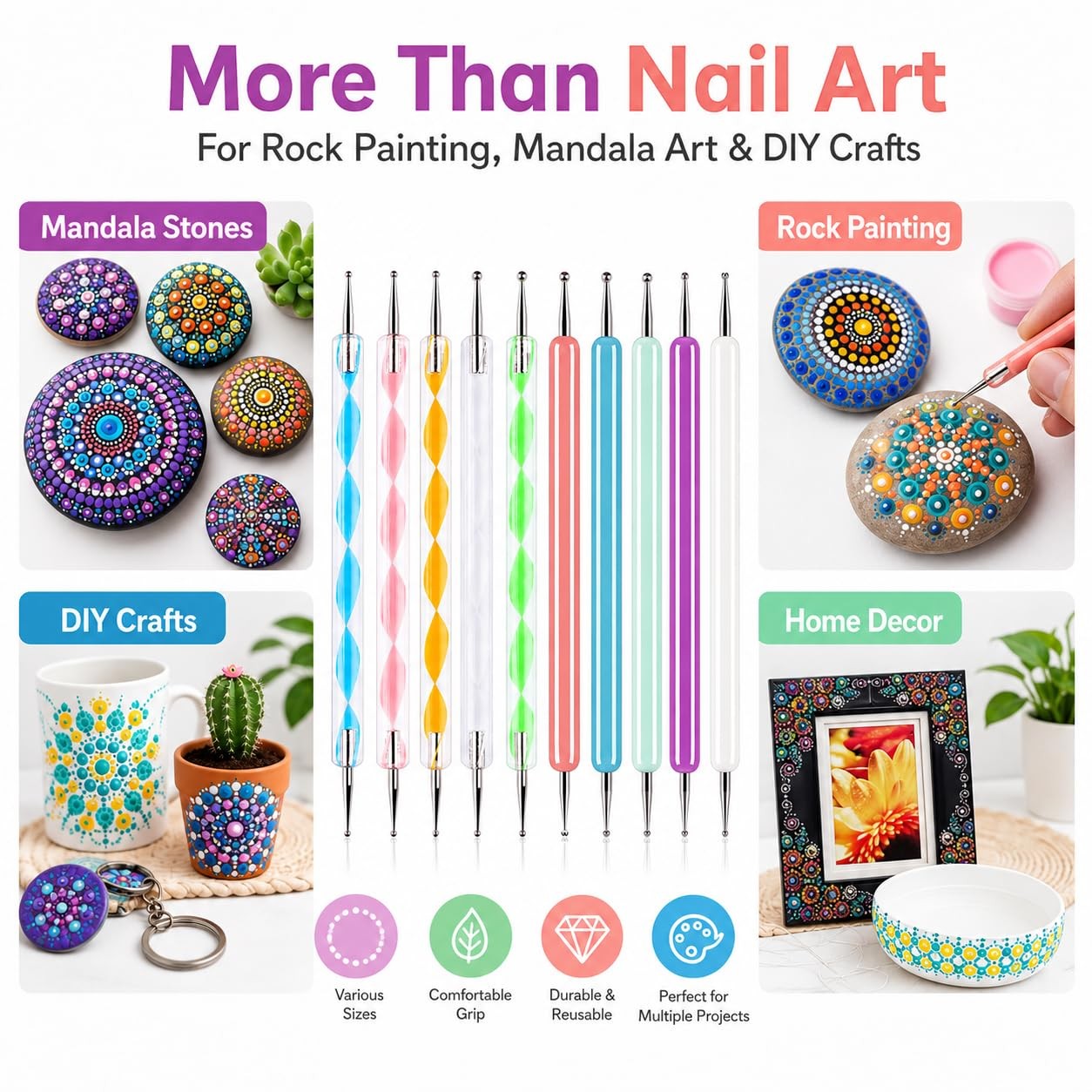 10PCS Dotting Tools Set for Nail Art, ABenkle Embossing Stylus for Painting Rock
