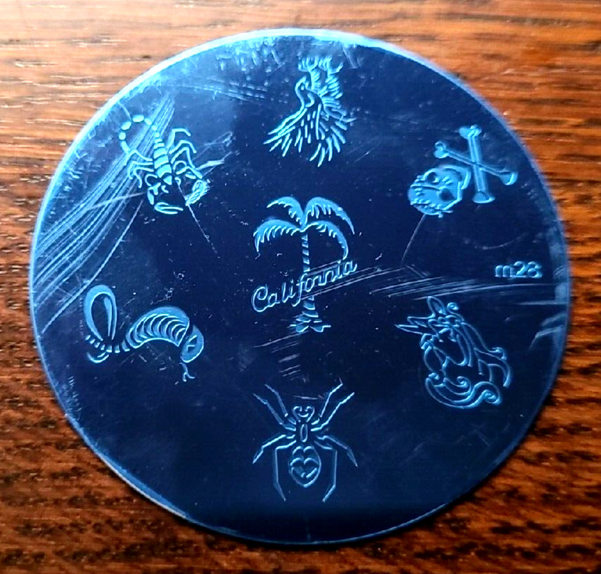Konad M28 Stamping Nail Art Image Plate UNUSED California Palm Tree Spider