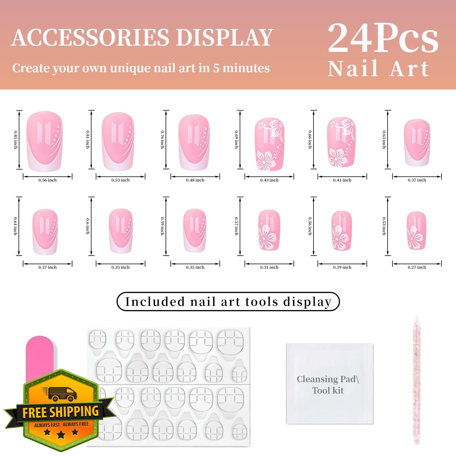 Tephrent White Hibiscus French Tip Nails