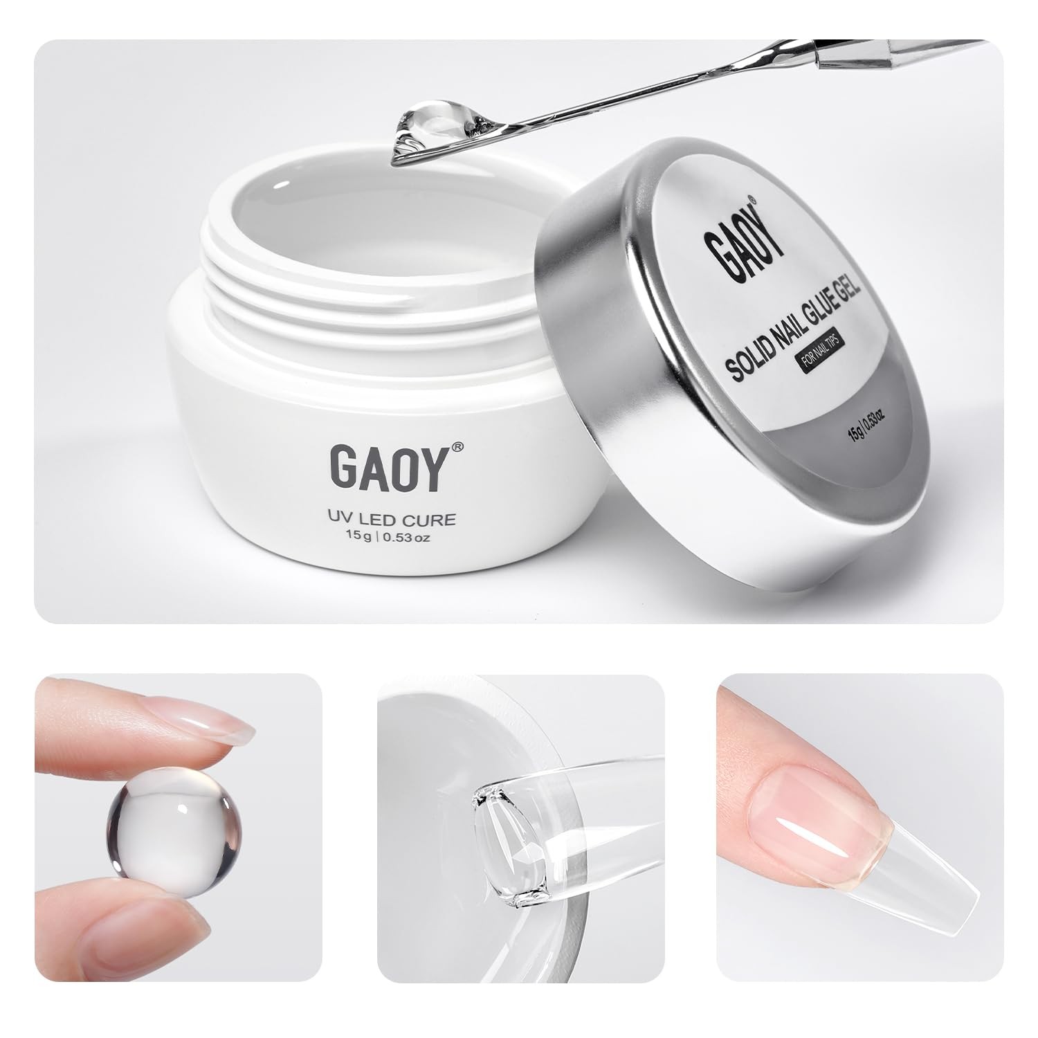 15g Solid Nail Glue Gel for Press On & Acrylic Nail Tips