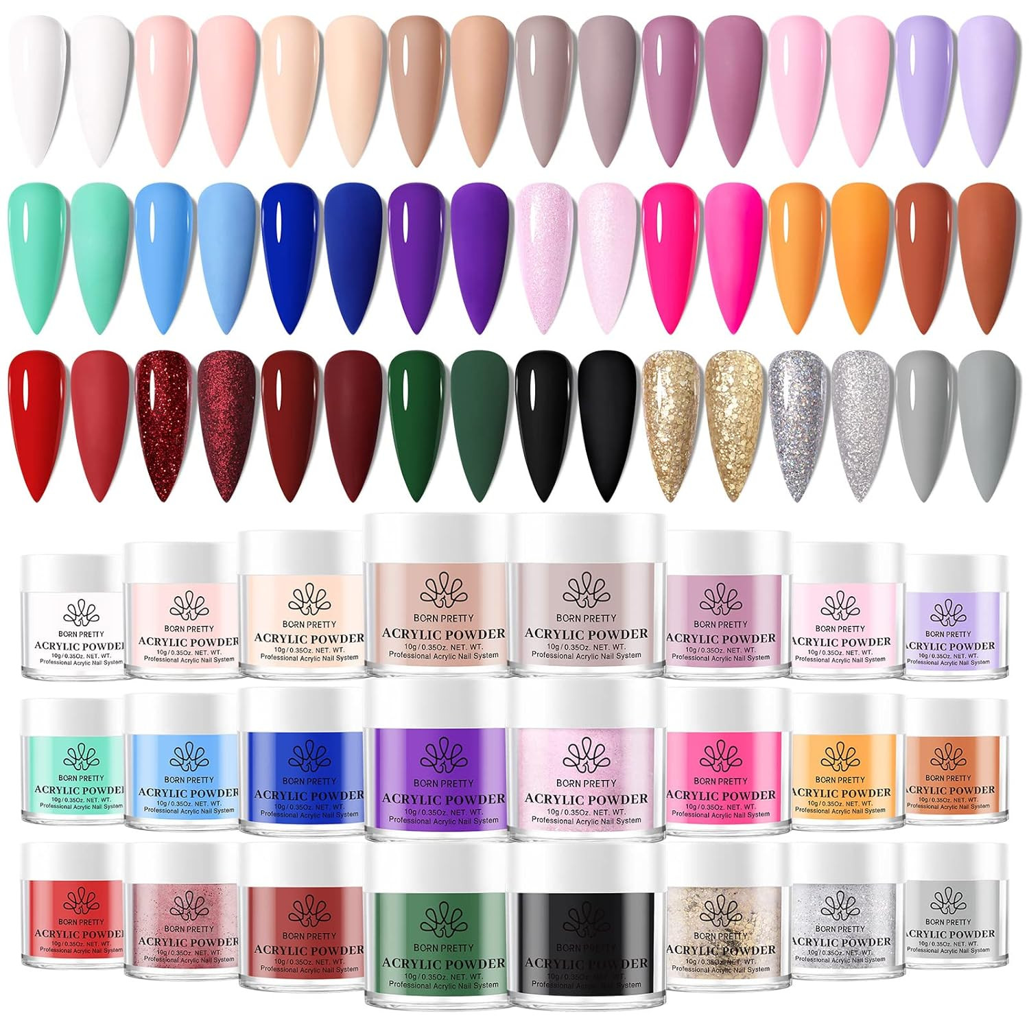 Acrylic Powder Set-24 Colors Acrylic Nail Powder Set All Seasons Colors Pigmente