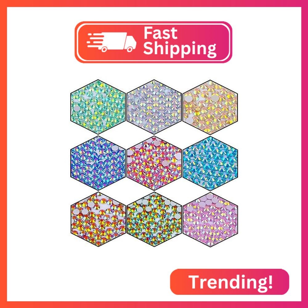 1440 Pcs SS20 5mm Flatback Rhinestones for Nails Art Crafts Glitter Round Gems A