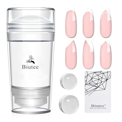 French Tip Nail Stamp 4PCS Nail Art Stamper Kit with stamper & scraper
