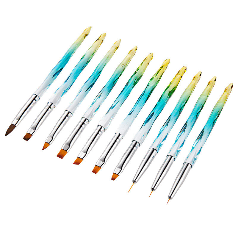 10pcs Acrylic UV Gel Nail Art Design Set Painting Drawing Brush Pen Tools