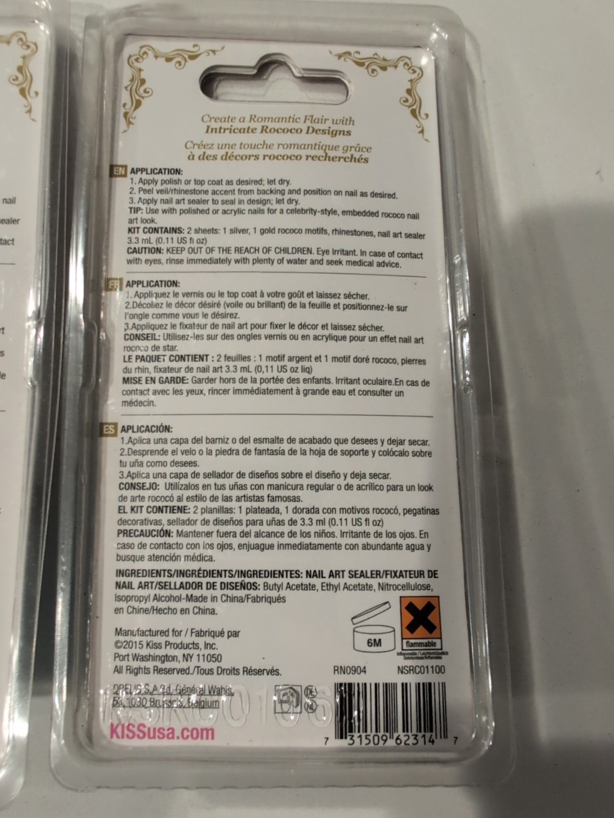 2 pack KISS Salon Secrets Rococo Veil Kit 62314 NSRC01 True Art for Nails Sealed