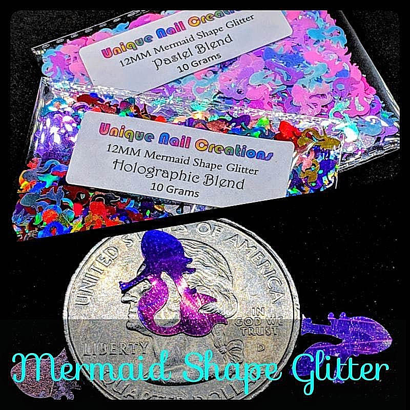 MERMAID Glitter Shape •U Choose~Nail Art•Slime•Face•Festival•Body-Art