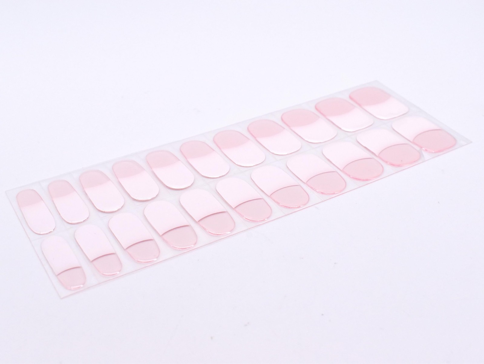 Gel Nail Art Wraps French Tip White Jelly Pink Adhesive Nail Stickers 22 Poli…