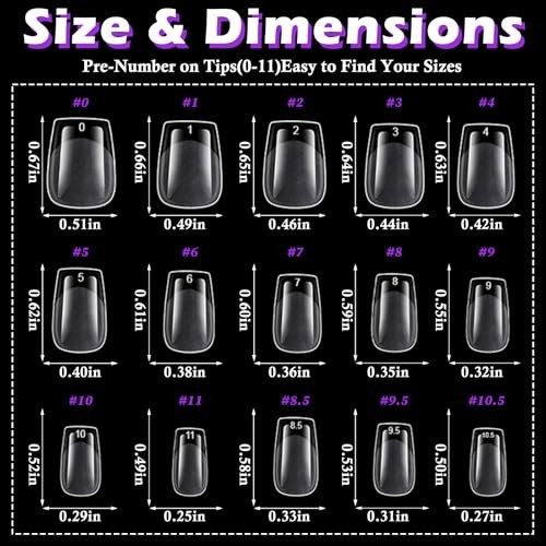 360pc Extra Short Coffin Nail Tips Clear Fake Nails XS Short Coffin XS Coffin