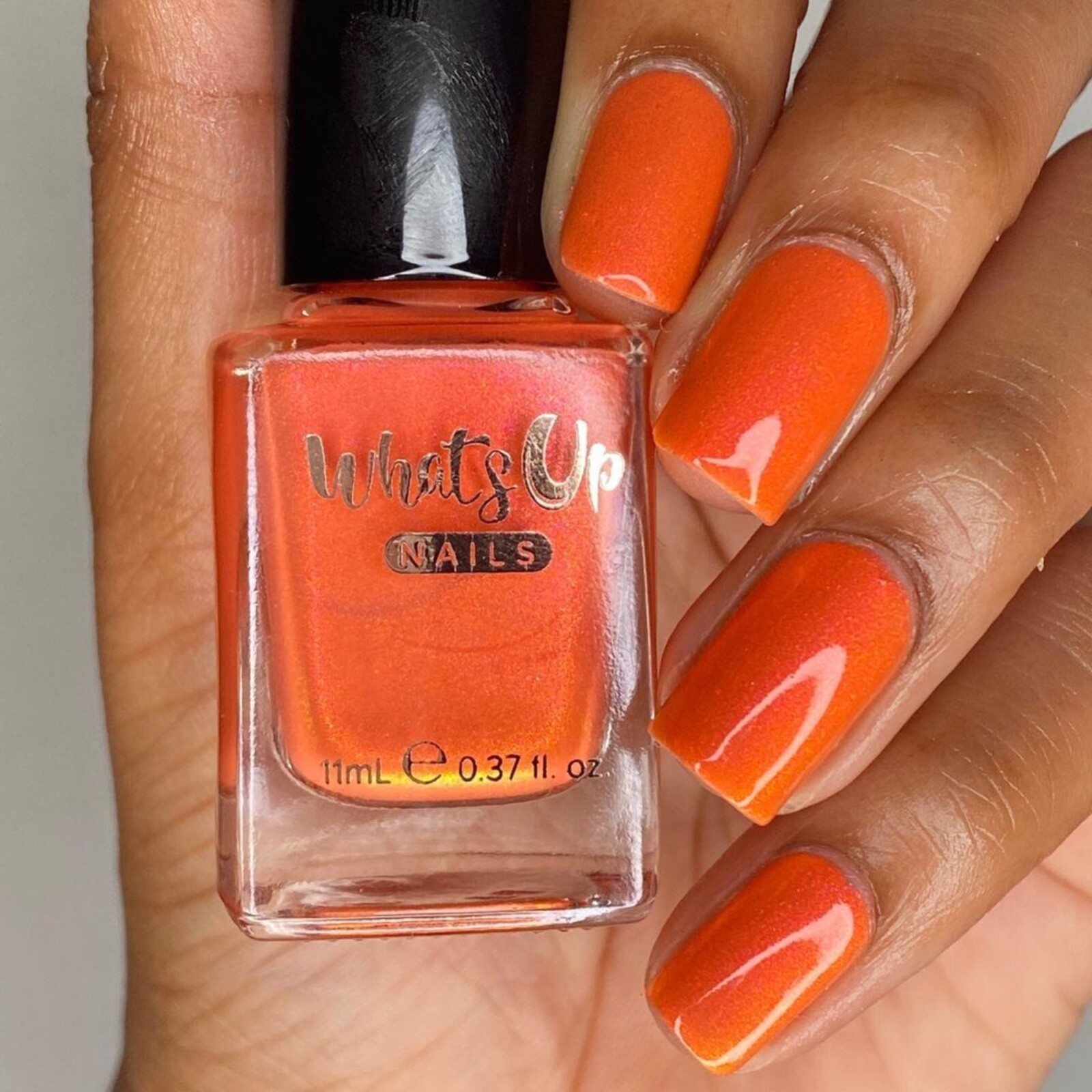 Whats Up Nails – Lush Orangery Regular Polish (Coral with Shimmer), Nail Polish