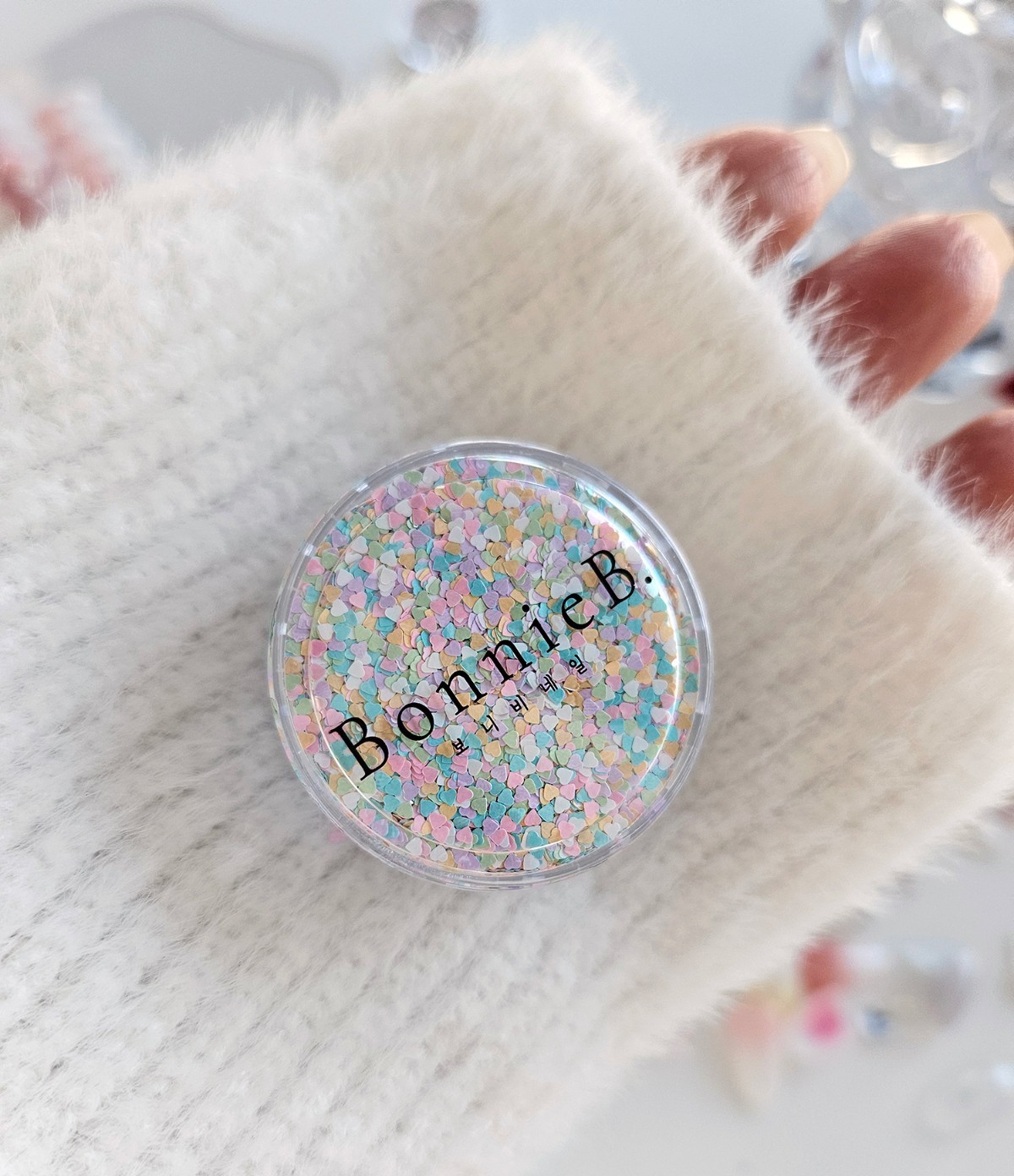 Bonnie B Mini Heart Nail Glitter 1mm Pastel Sequin Mix Cute Nail Art Decor