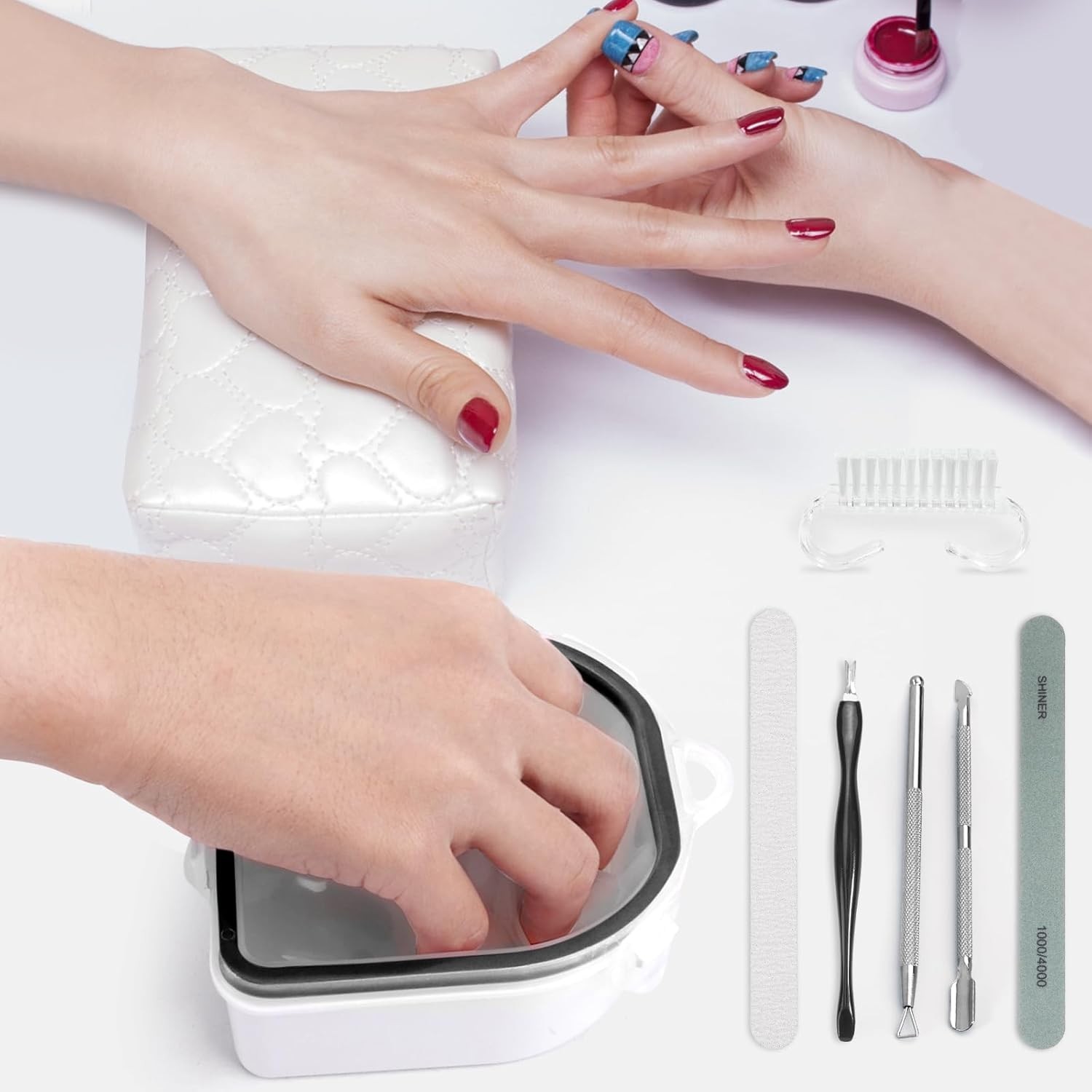 Nail Soaking Bowl, 2 PCS Soak Off Gel Polish Remover Manicure Bowl, Acetone N…