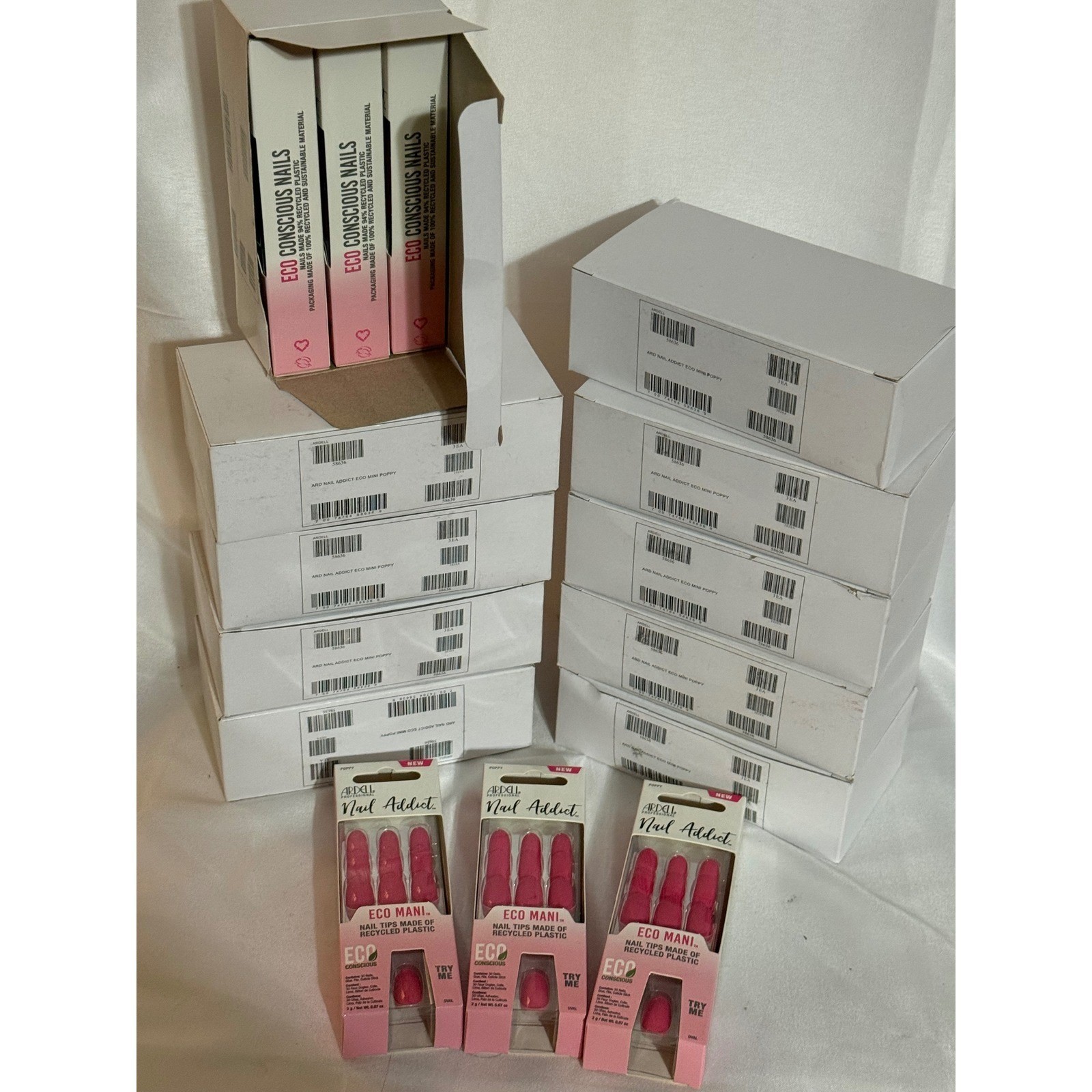 Ardell Nail Addict Eco Mani Nail Tips Poppy Pink Oval 30 Count 3 Pack 58636
