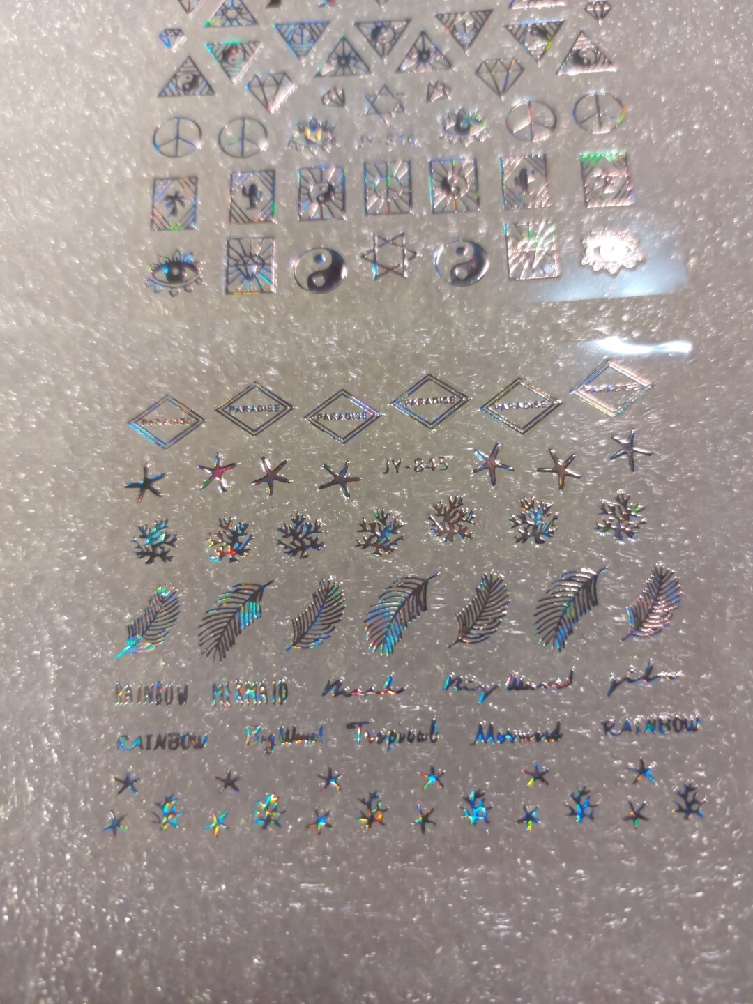 2 X Small Sheets Of Silver Nail Art Stickers (Dn457) New