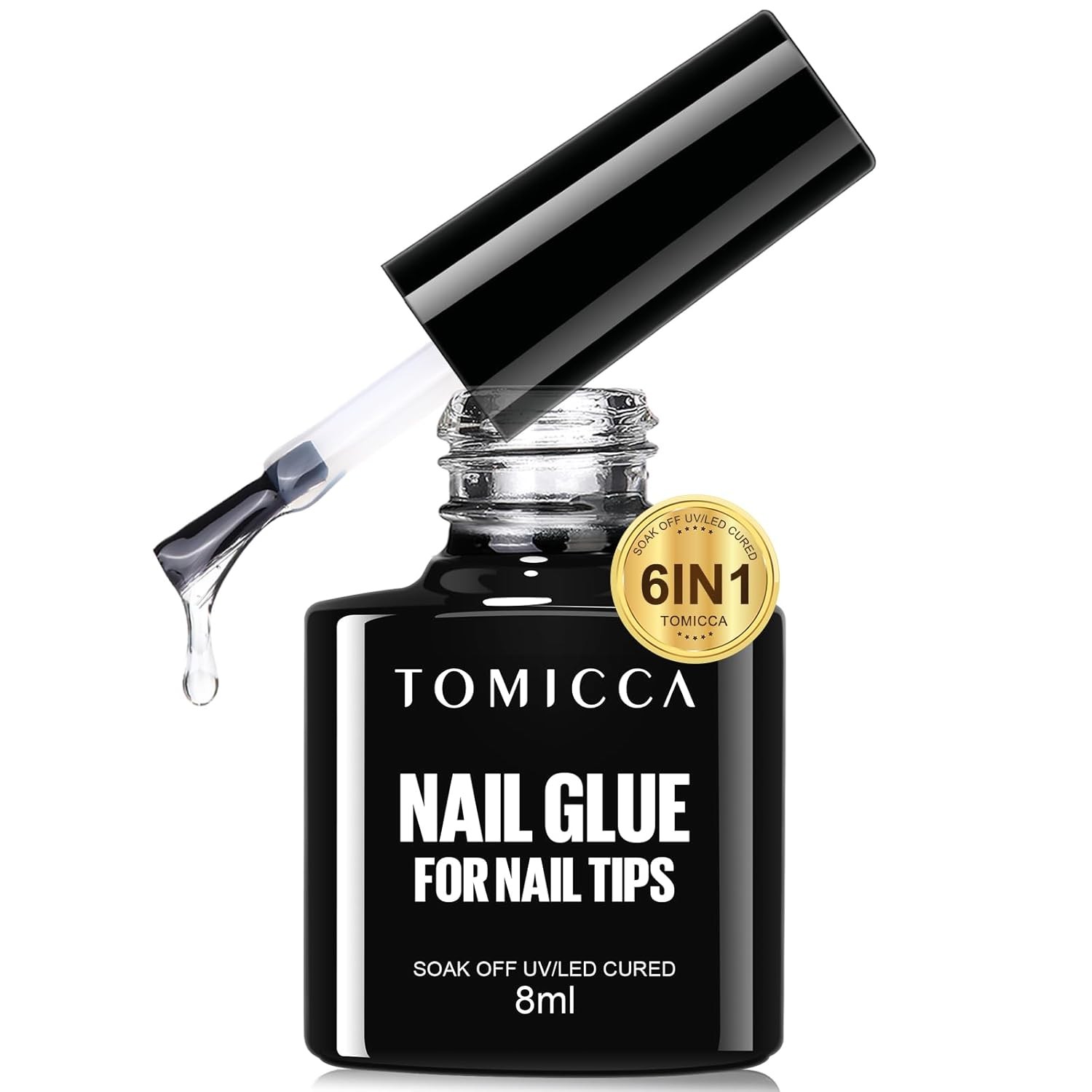 TOMICCA Extra Short Square Nail Tips, 192Pcs Acrylic Clear Nails for DIY Gel