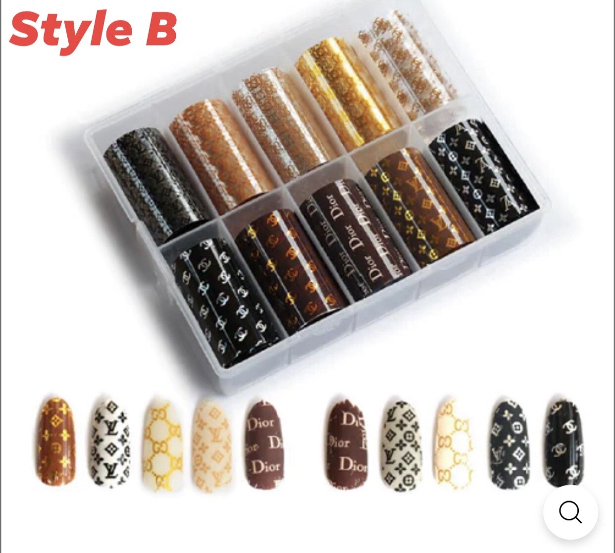 Foil Nail Art Transfer Sticker Foil Set 10 Pieces – New Arrivals