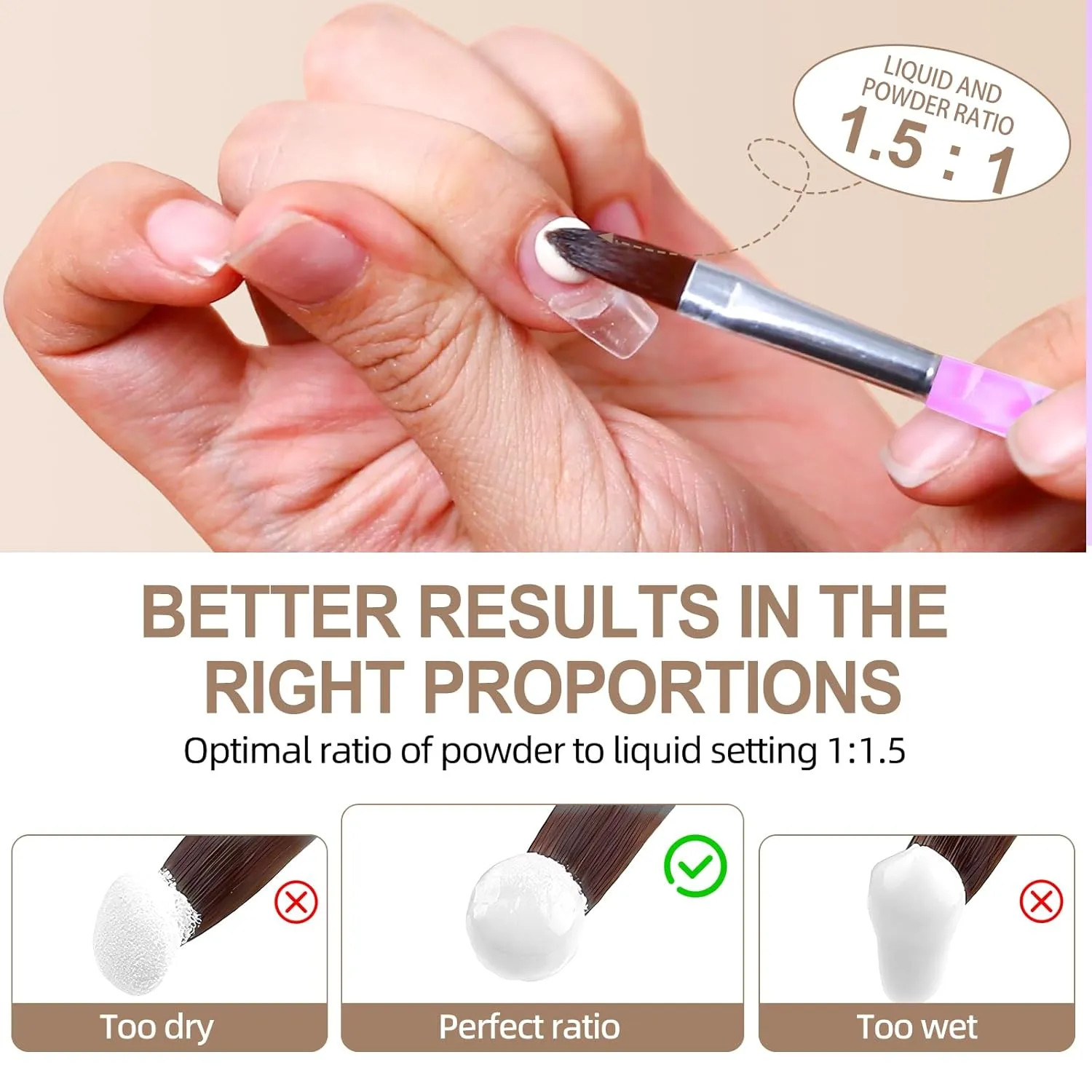 Acrylic Nail Kit Starter Set With UV Lamp Drill Powder Glitter Tools For Home